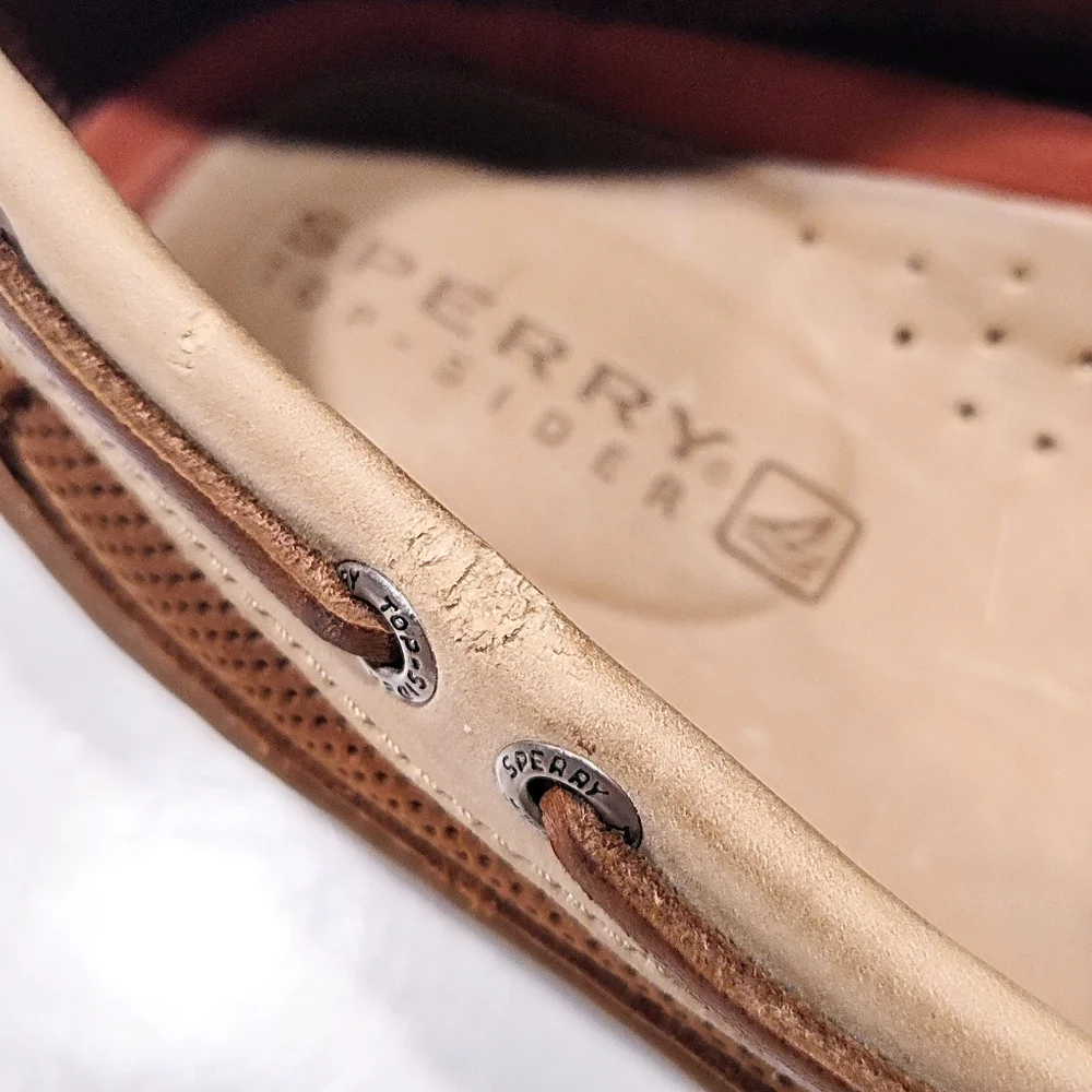Sperry Top-Sider Boat Shoes Men’s 10M Casual Slip On Loafer Toggle Tie Leather